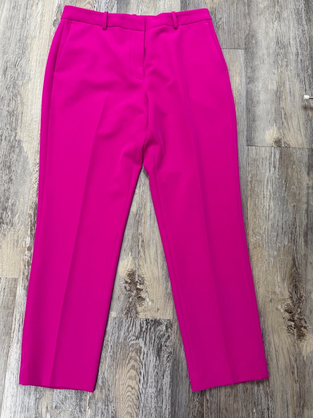 Bright Fuchsia Straight-Leg cropped  Dress Pants